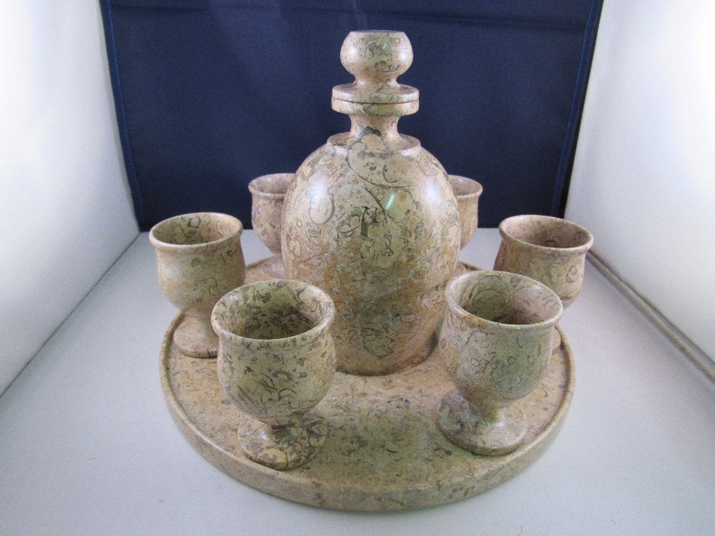 Natuurstenen karaf sets (Marmer) (Deel 2), Overige onderwerpen, Natuurlijk materiaal, Handgemaakt, Ophalen