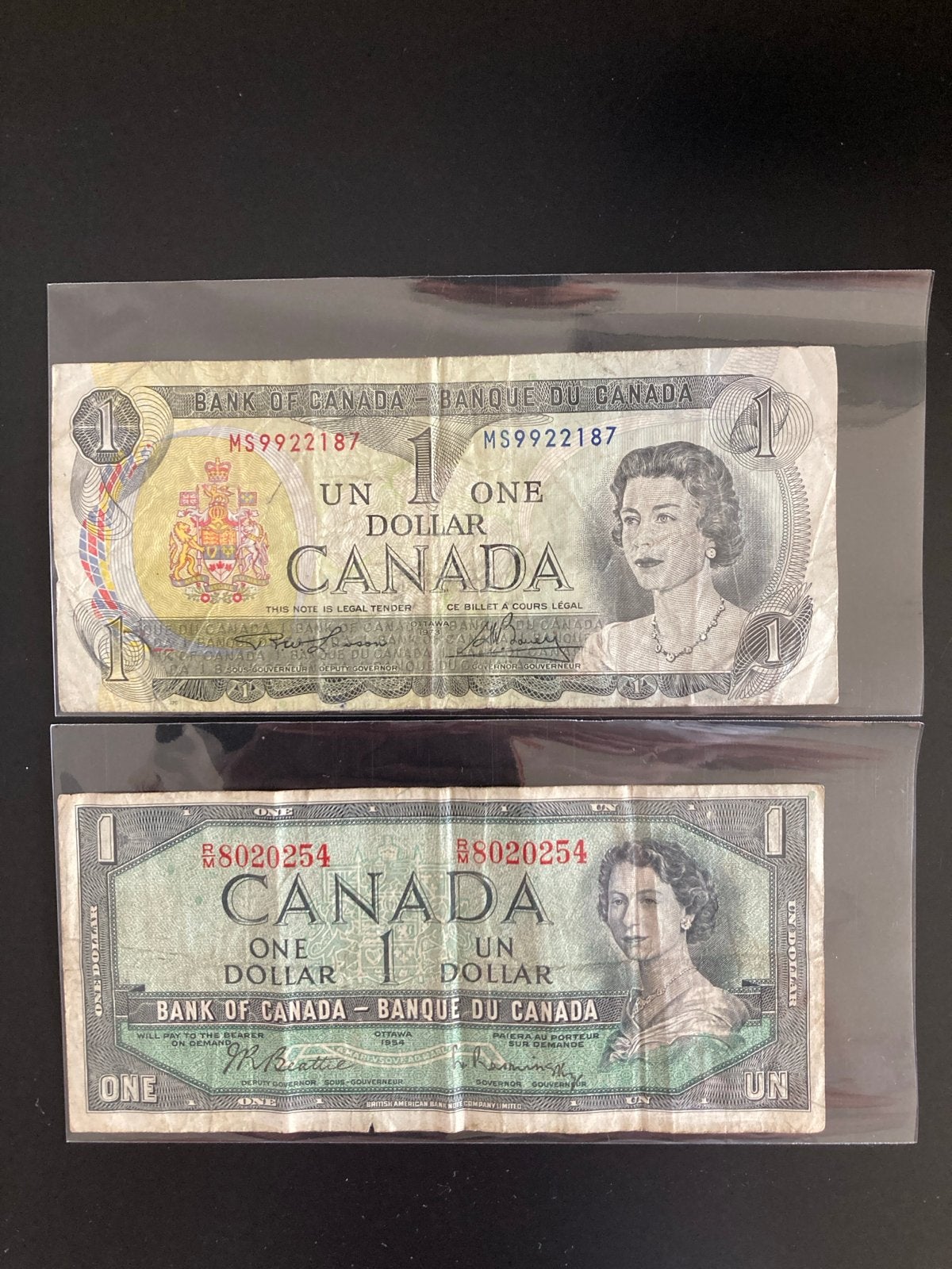 Canadese 1 Dollar bankbiljetten - Set van 2, Postzegels en Munten, Bankbiljetten | Amerika, Ophalen of Verzenden, Noord-Amerika