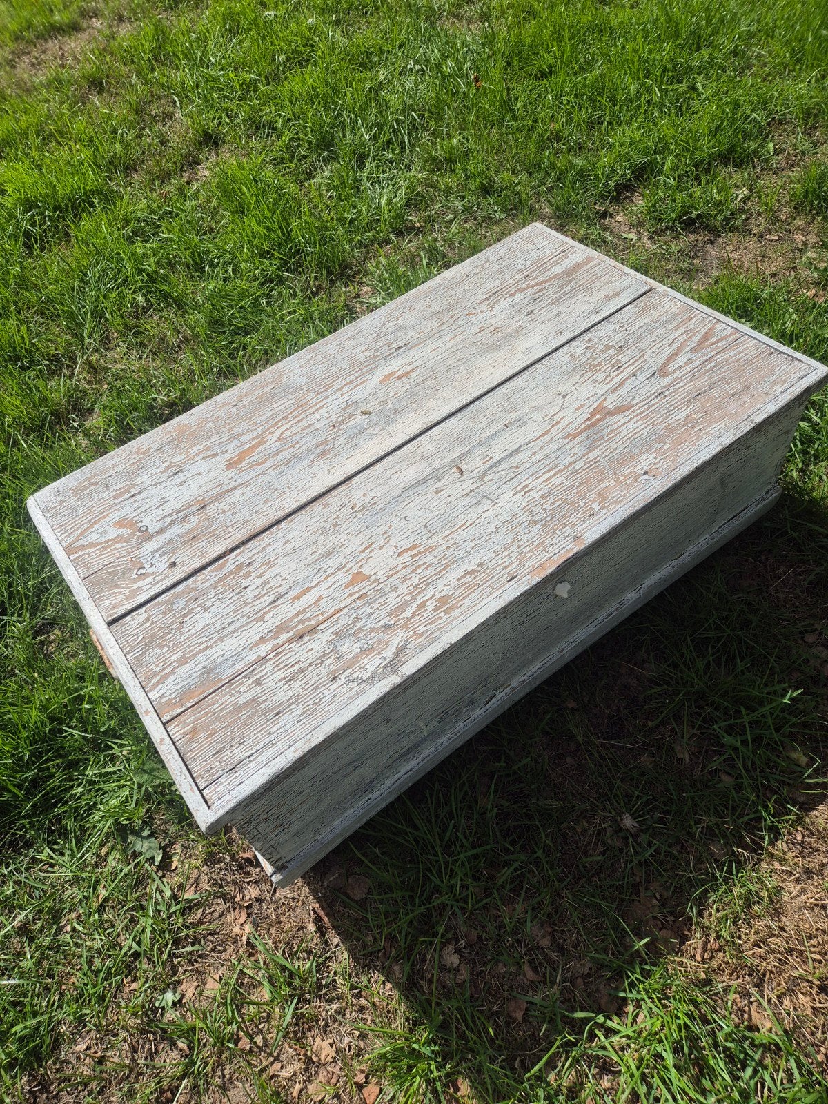 Ruime vintage dekenkist, boekenkist  opbergkist, Ophalen, Gebruikt, 50 tot 100 cm, Grenenhout