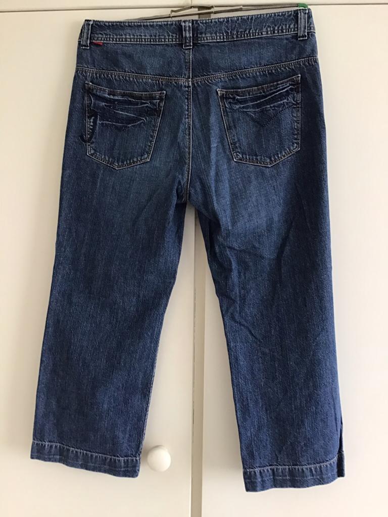 7/8 denim broek, Jackpot, wijde pijp €14., Ophalen of Verzenden, Zo goed als nieuw, Blauw