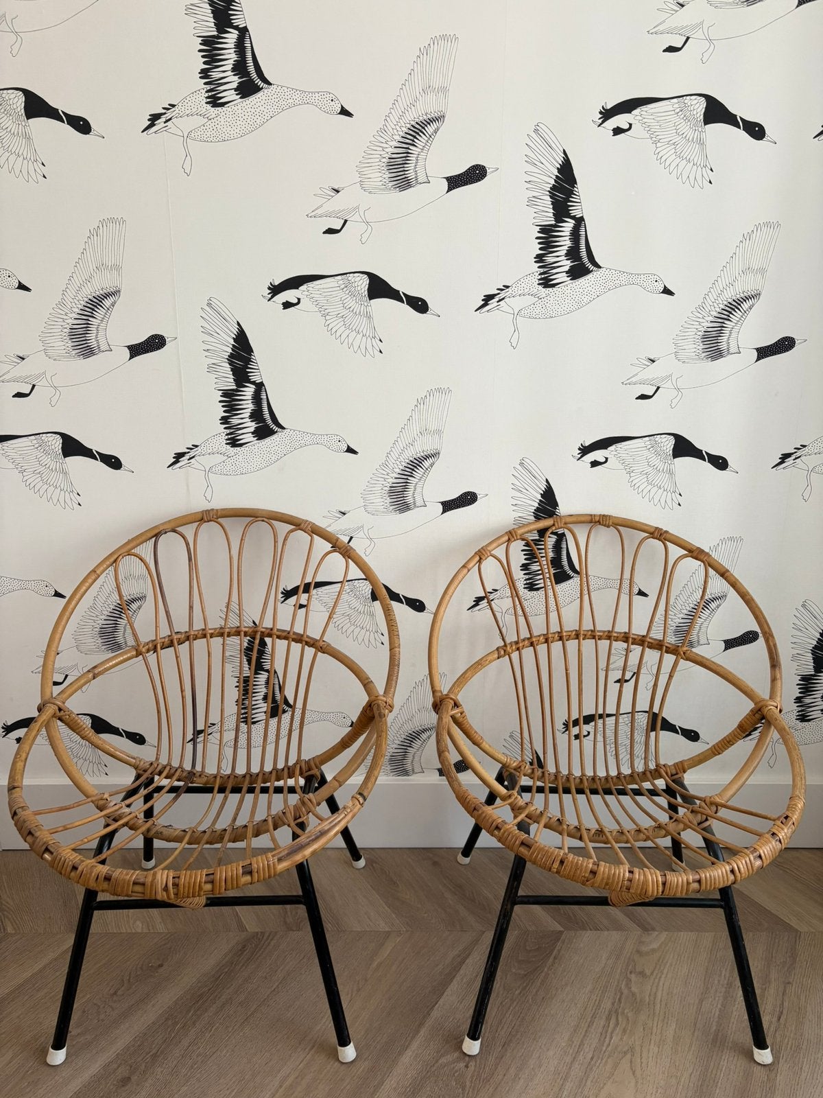 Uitverkoop! Rohe | vintage rotan stoelen | kinderstoel, Ophalen, Gebruikt, Bruin, Twee