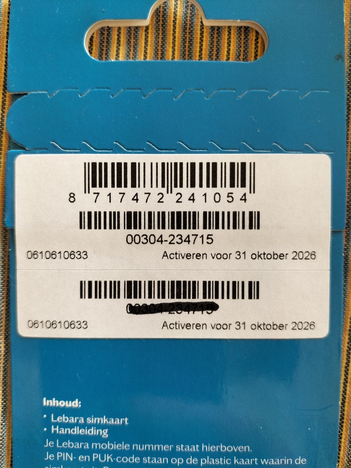 0610.610.633 Lebara Simkaart - Nieuw en Ongeactiveerd, Verzenden, Nieuw, Overige providers, Simkaart