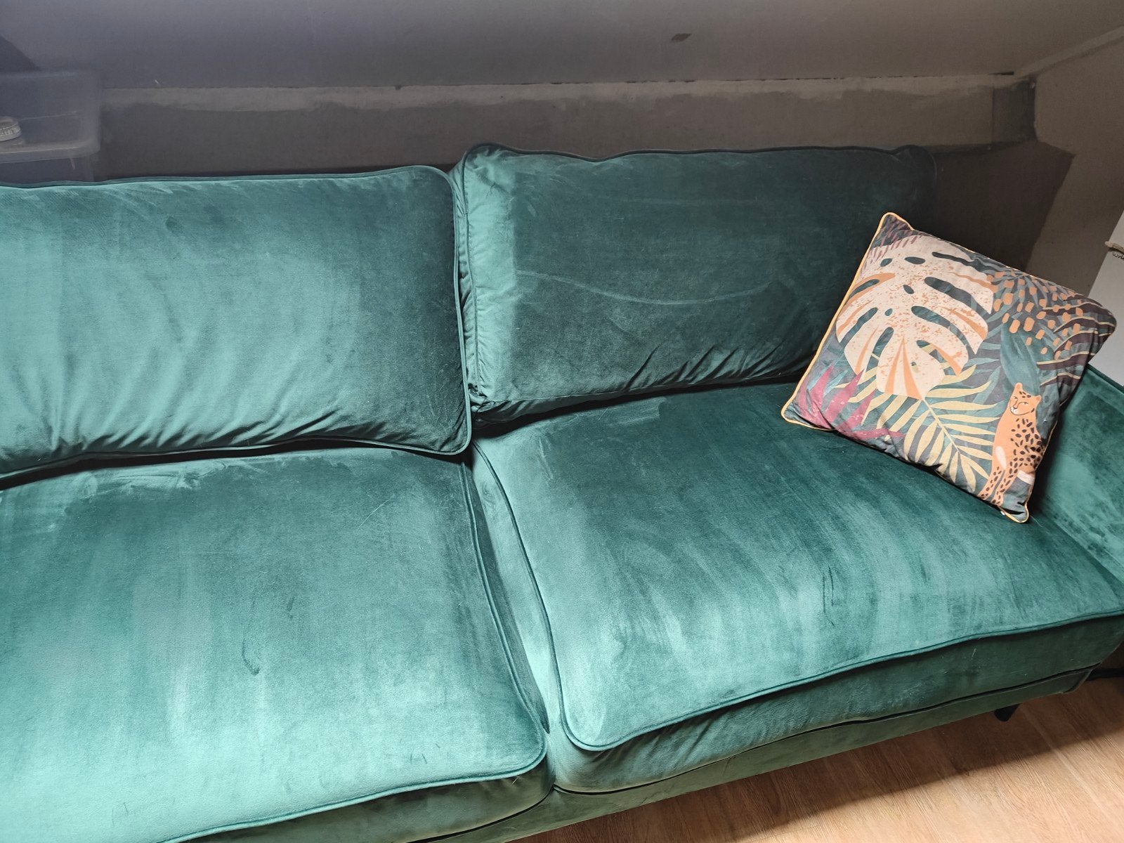 Groene fluwelen bank 200x80 cm, Huis en Inrichting, Ophalen, Modern, Klassiek, Gebruikt, Tweepersoons