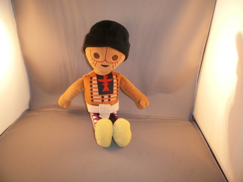 Playmobil pop indiaan 30 cm velours cadeau tip bruin zwart, Overige merken, Overige karakters, Overige typen, Nieuw