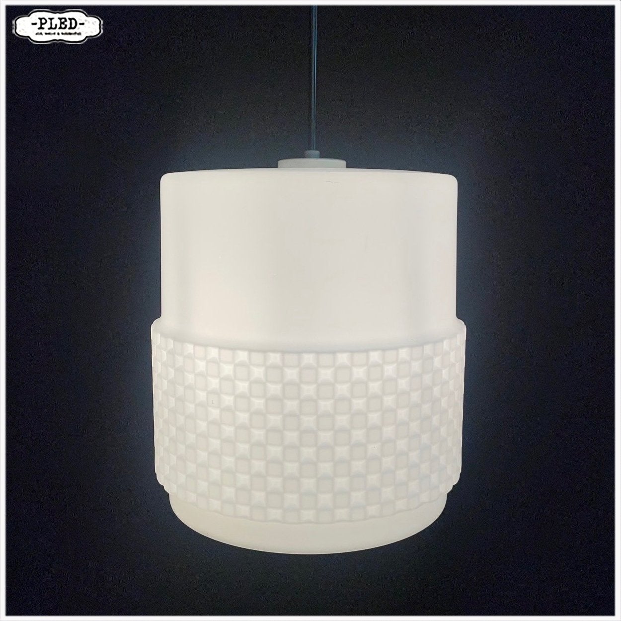 Vintage Opaline lamp Hanglamp, Ophalen, Gebruikt, E27 (groot), Glas