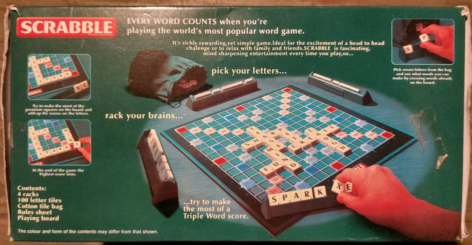Scrabble Original in robuuste reiskoffer, Hobby en Vrije tijd, Gezelschapsspellen | Bordspellen, Mattel, Gebruikt, Ophalen of Verzenden