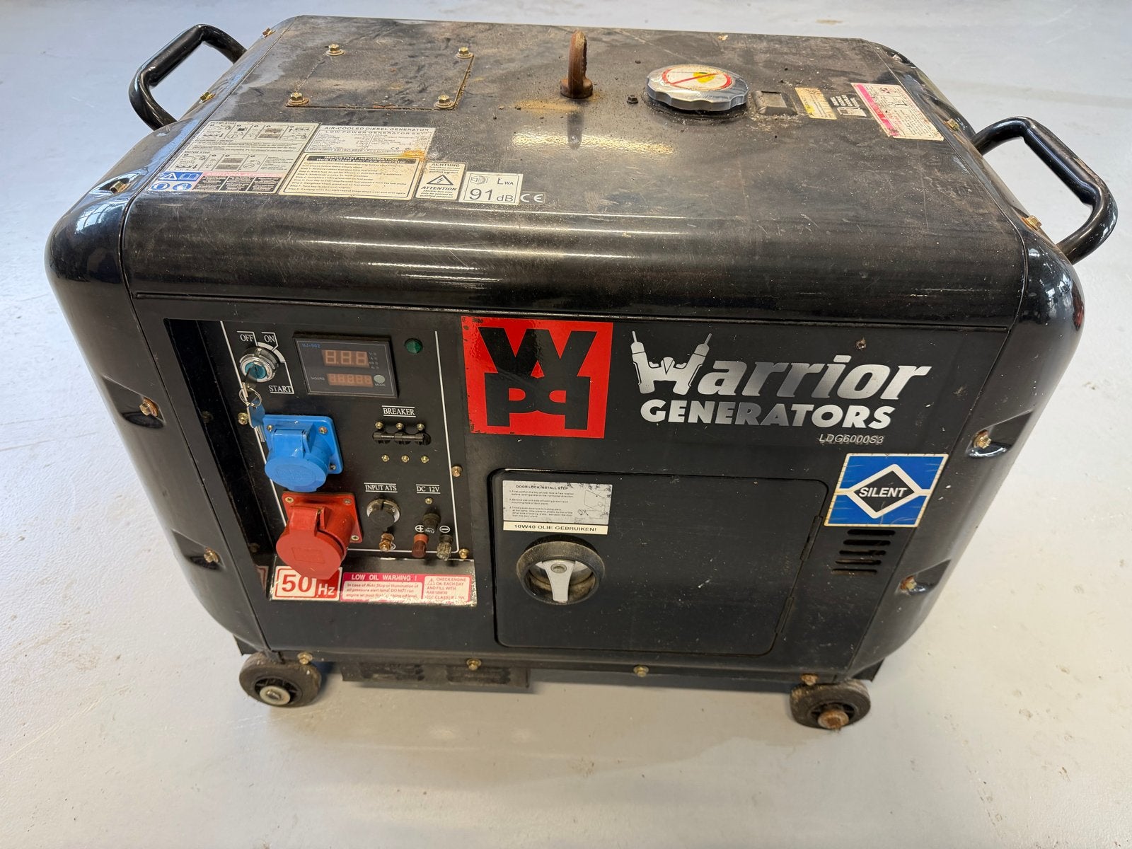 Warrior Diesel Aggregaat 6KVA 220V/380V - Defect, Ophalen, Gebruikt, Elektrisch startend, Dieselolie