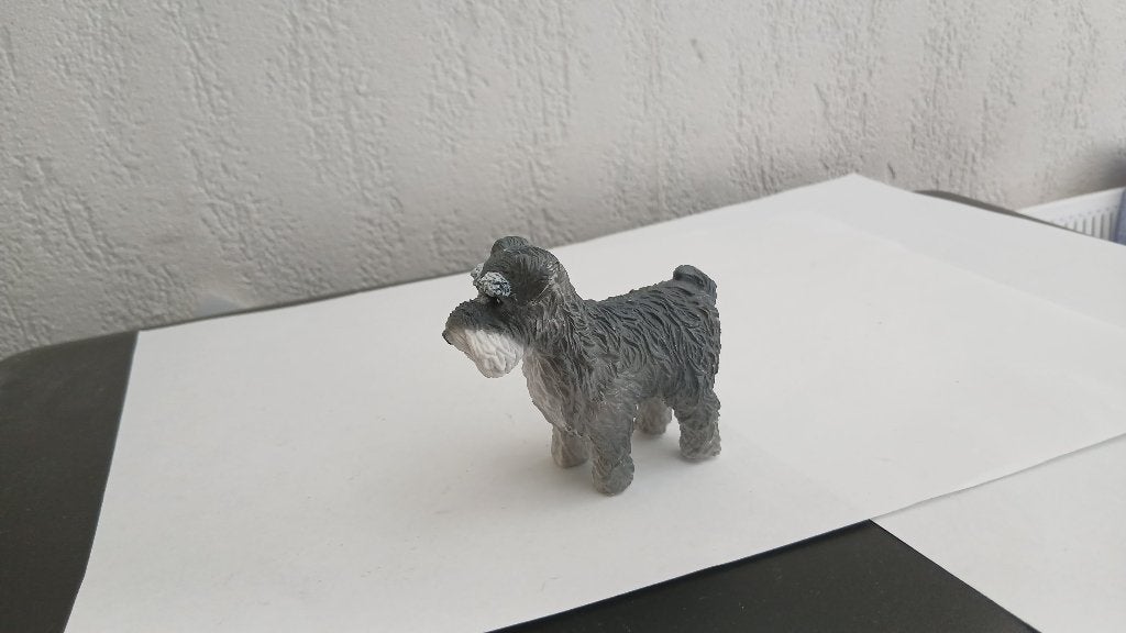 Schnautzer dierfiguur 7 cm (geen Schleich), Verzenden, Gebruikt, Hond of Kat, Beeldje of Figuurtje