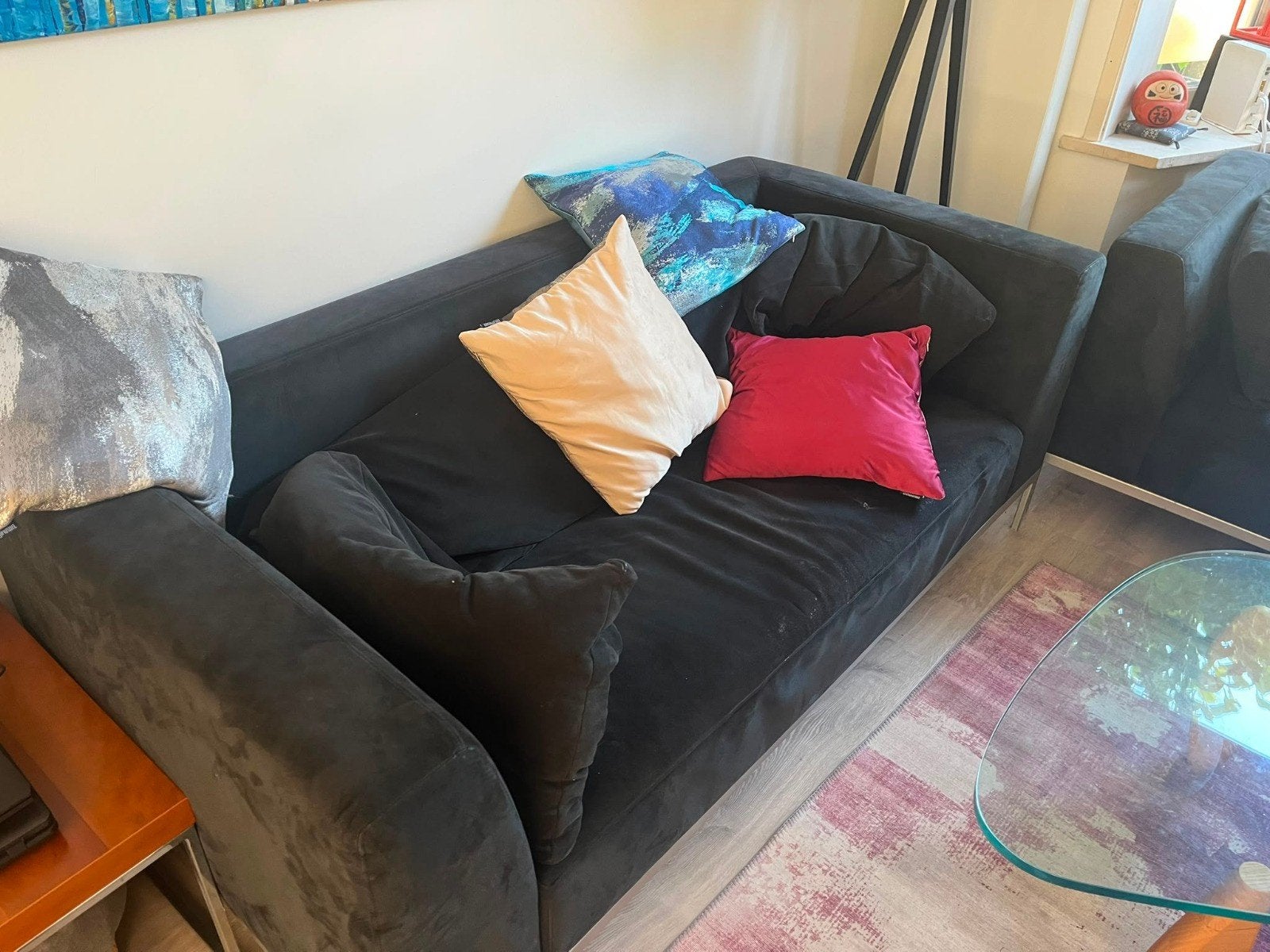 2x Roche Bobois Designbanken - Zwart Alcantara, Huis en Inrichting, Banken | Sofa's en Chaises Longues, Ophalen of Verzenden