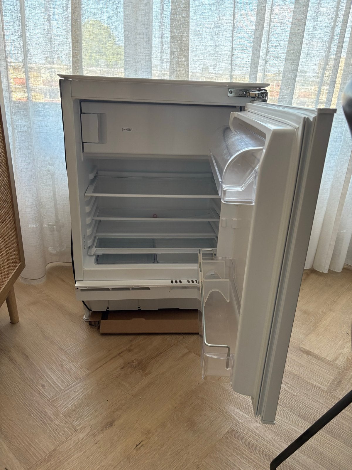 IKEA Huttra inbouw koel-vriescombinatie, Gebruikt, 100 tot 150 liter, 45 tot 60 cm, Met vriesvak