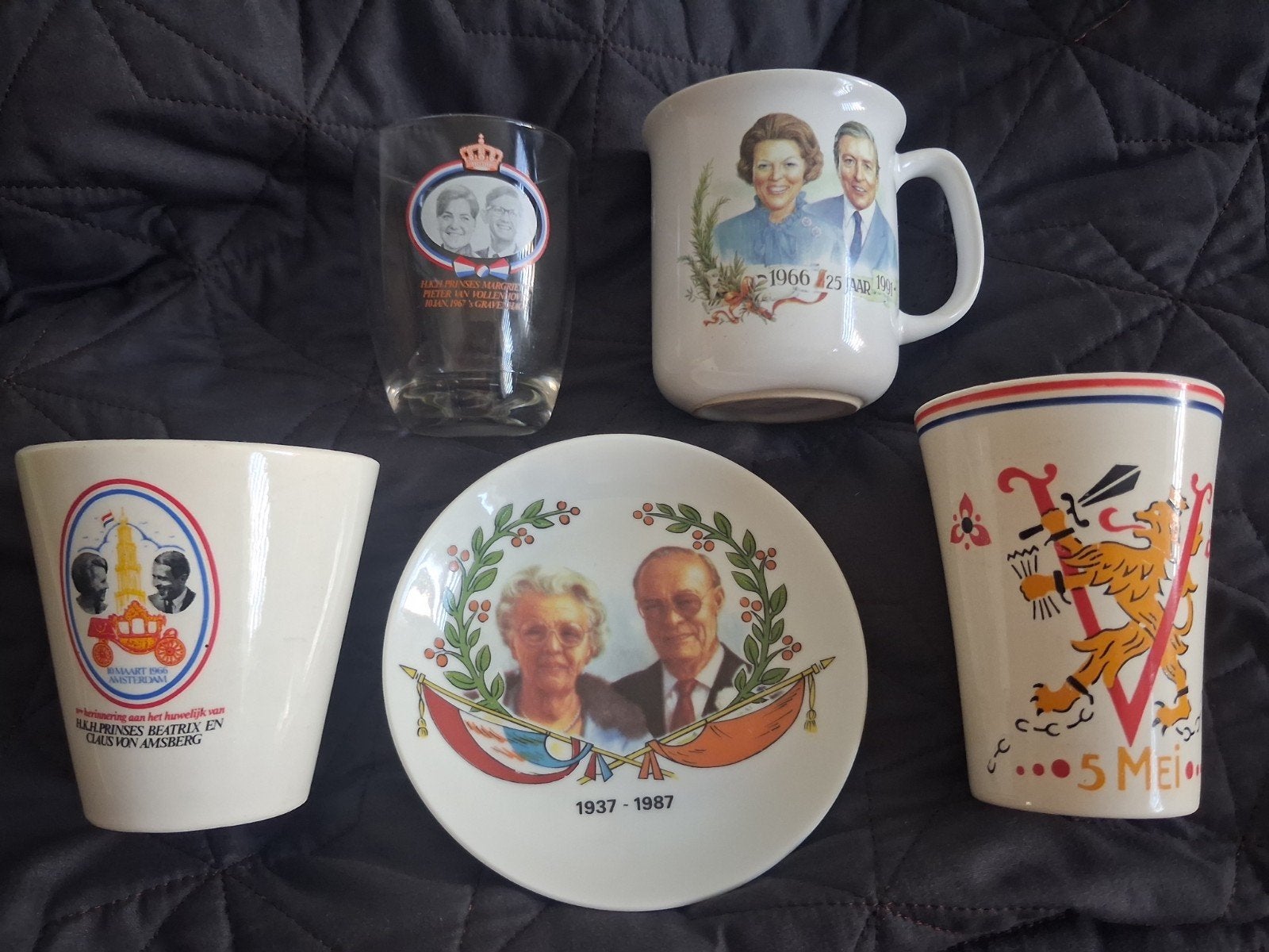 Koninklijk Huis en Royalty  9 stuks zie foto,s, Ophalen of Verzenden, Zo goed als nieuw, Nederland, Servies