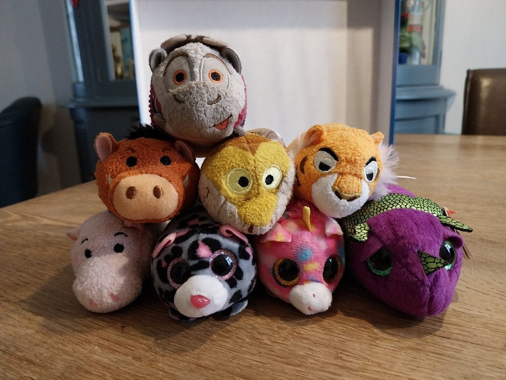 8x Ty Teeny Star & Disney Tsum Tsum Frozen Toystory Jungle B, Ophalen of Verzenden, Zo goed als nieuw, Overige typen, Klein (minder dan 20 cm)