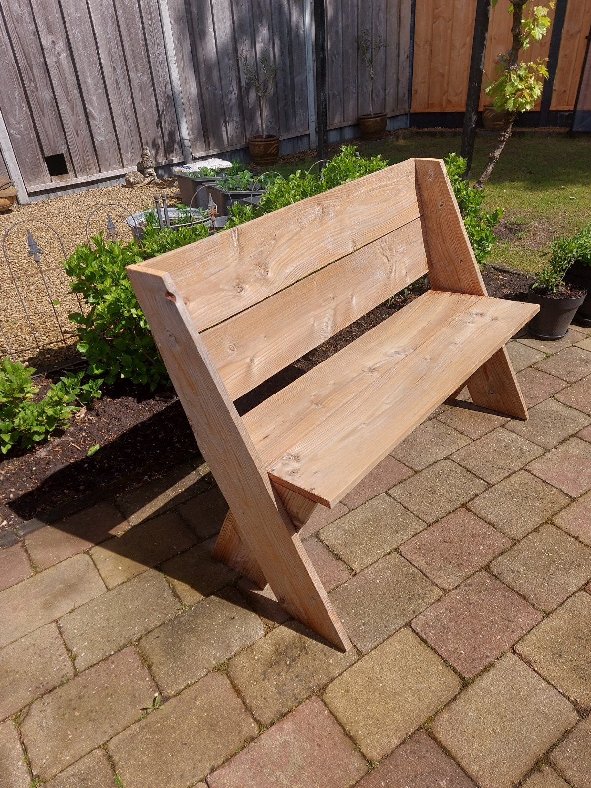 Douglas houten tuinbank, Ophalen, Zo goed als nieuw, Hout