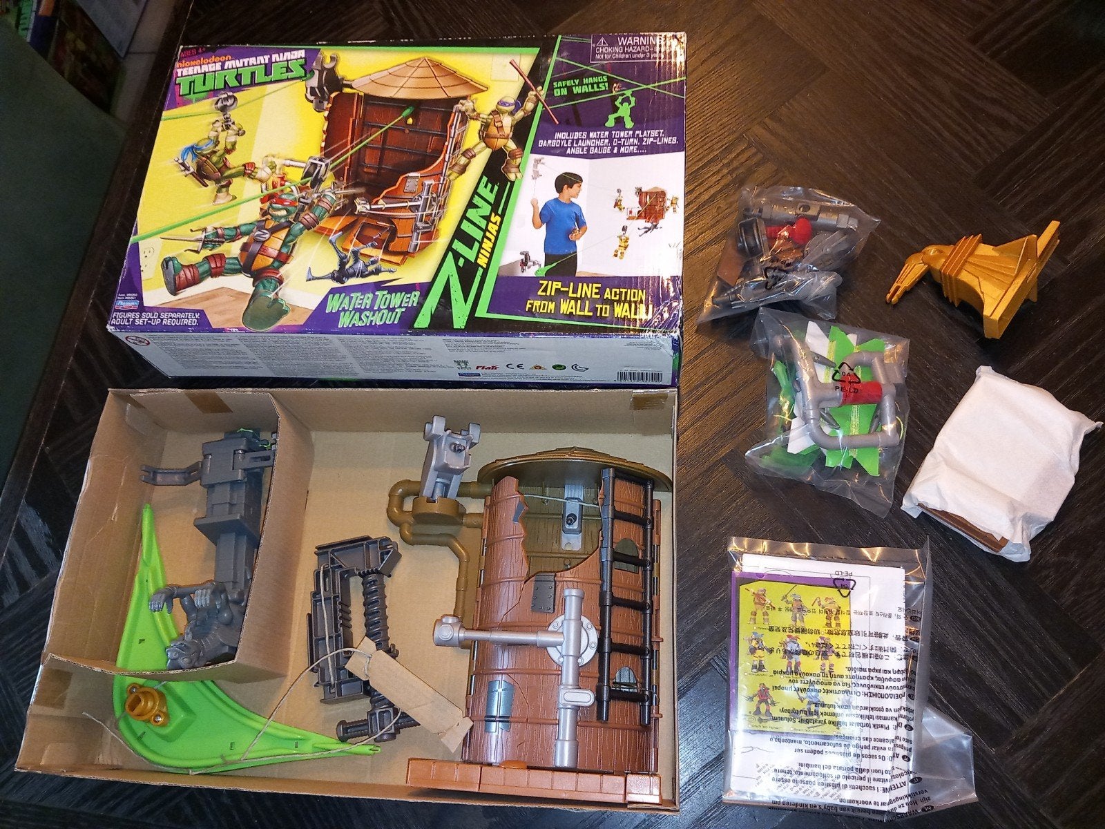 TMNT Z-Line Ninjas Water Tower Washout Speelset, Overige merken, 16200 Trojan Way, La Mirada, CA 90638, USA, Playmates Toys, Ophalen of Verzenden