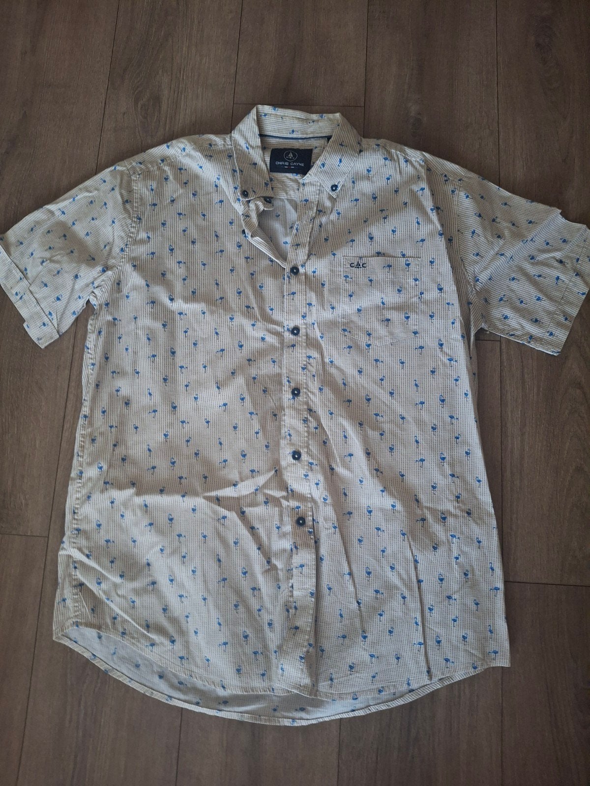 Chris Cayne overhemd XL, Chris Cayne, Beige, Ophalen of Verzenden, Zo goed als nieuw