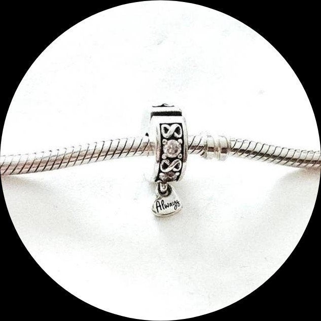 Pandora Clip Always 791151C01 / Hartje zirkonia siliconen, Gebruikt, Pandora, Ophalen of Verzenden, 1 bedel