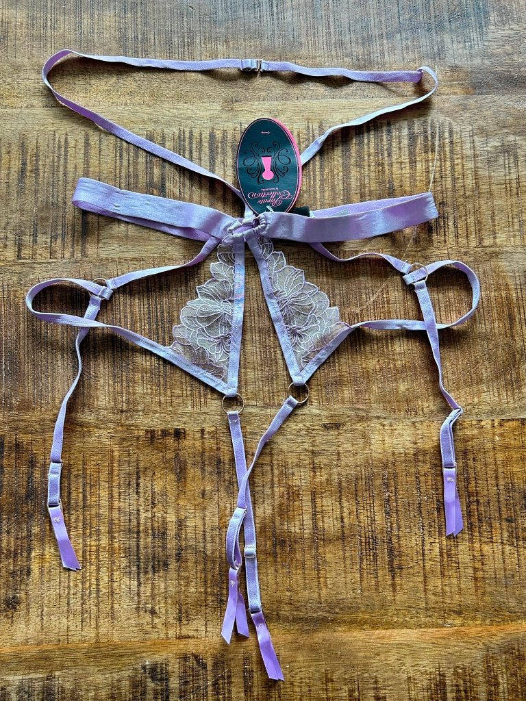 Hunkemöller Private Tara Embroidery Harness L/XL, Hunkemöller, Ophalen of Verzenden, Paars, Overige typen