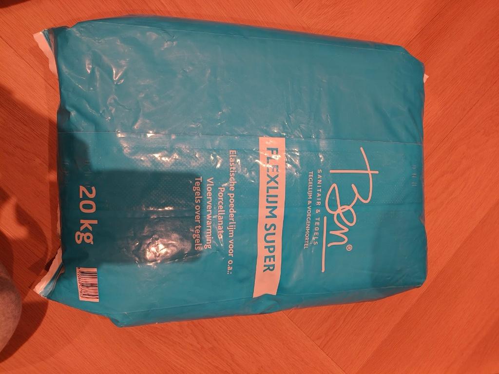 60 kilo Flexlijm Super tegellijm (3 zakken), Ophalen, Overige materialen, Overige typen, Nieuw