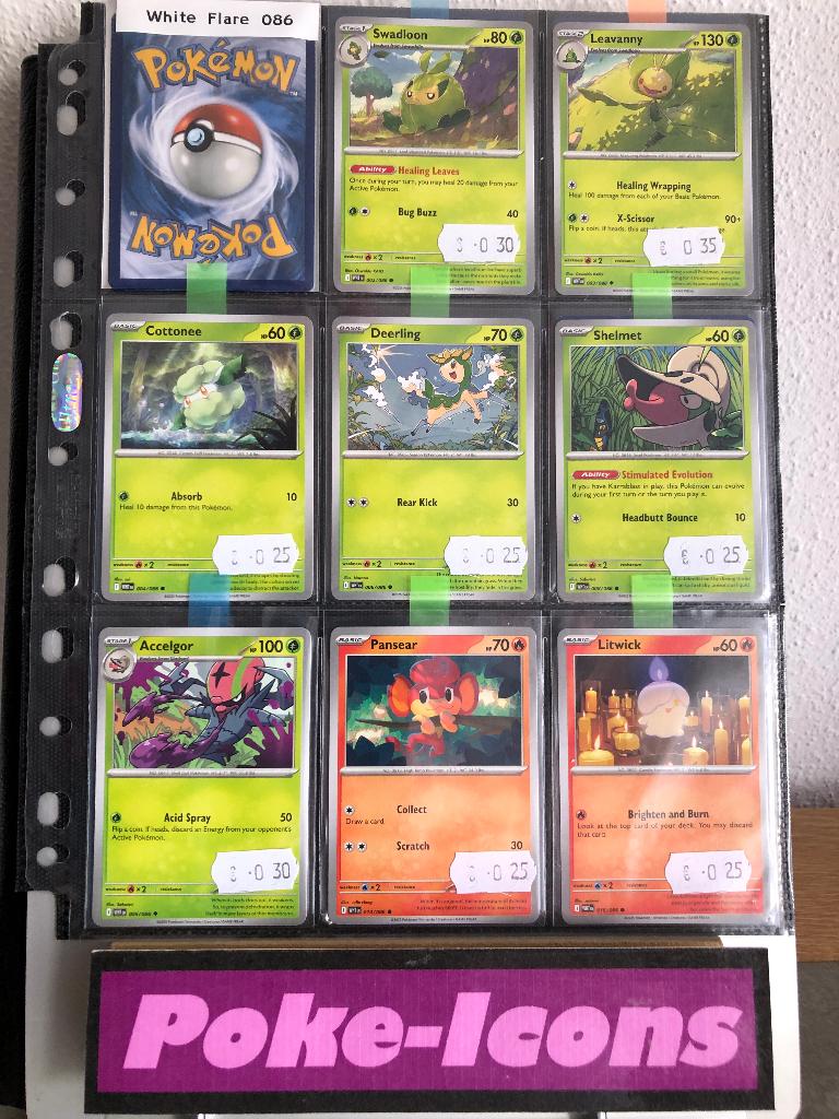 2025 S&V 086 White Flare (Non-Holo's), Ophalen of Verzenden, Zo goed als nieuw, Meerdere kaarten