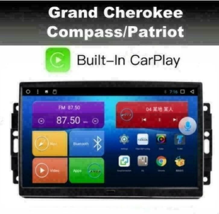 Jeep Compass Patriot navigatie dab  android 10 carplay wifi, Ophalen of Verzenden, Nieuw