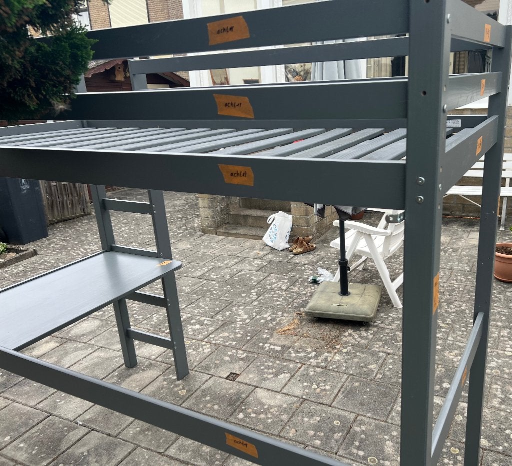 Hoogslaper met bureau, Kinderen en Baby's, Ophalen, 85 tot 100 cm, Gebruikt, Lattenbodem