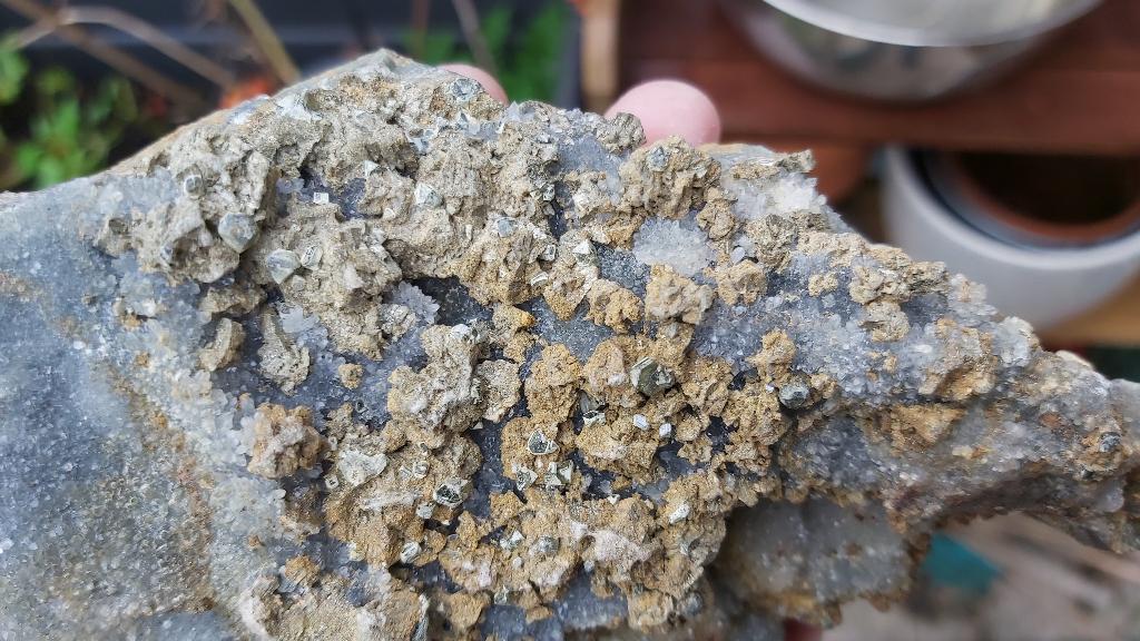 D34-14 Kwarts met Galeniet Madan Bulgarije verzameling coll, Verzamelen, Mineralen en Fossielen, Mineraal, Ophalen of Verzenden