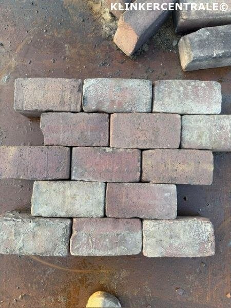 4.500m2 rood paars gemêleerd gebakken keiformaat klinkers br, Bij dit gebruikte product niet te achterhalen, Gebruikt, Verzenden