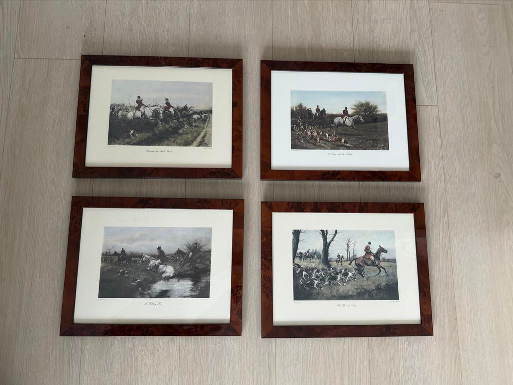 Ingelijste Engelse jachtprenten - set van 4, Ophalen