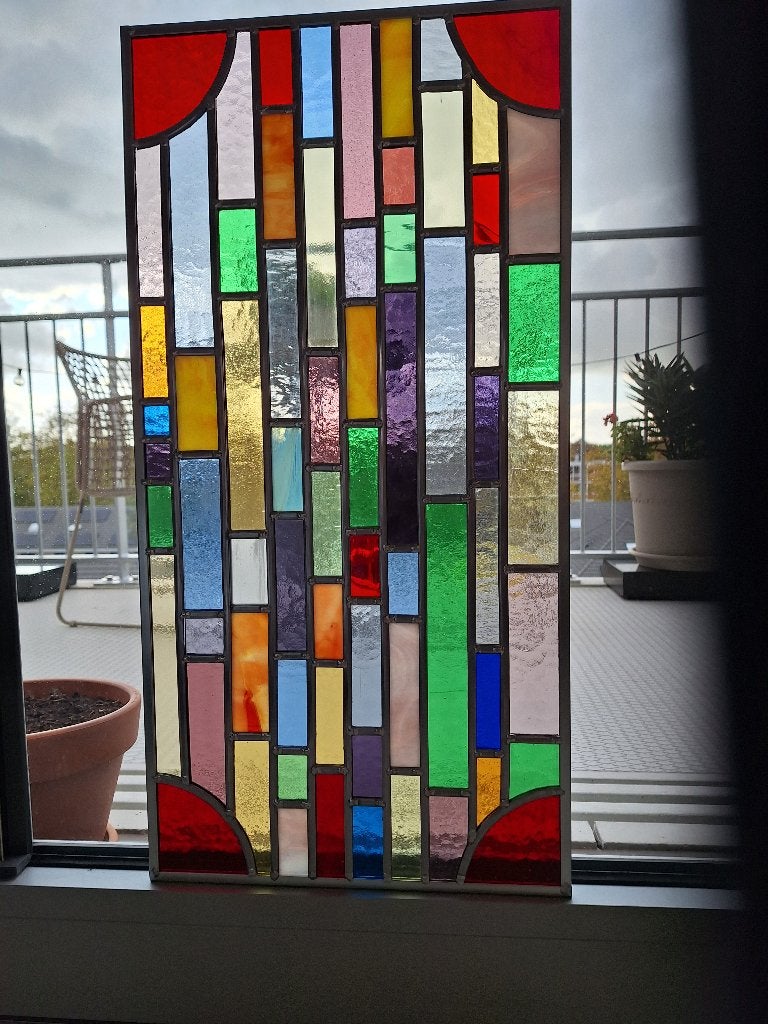 Kleurrijk fantasie glas in lood raam, Minder dan 80 cm, Overige typen, Nieuw, Ophalen of Verzenden