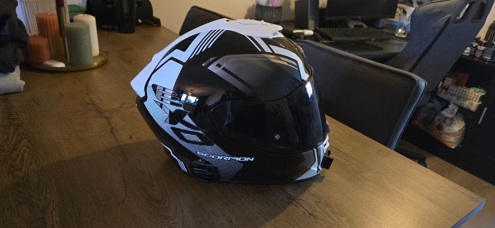 Scorpion EXO 1400 maat L - Zwart/Wit -pinlock, Motoren, Overige merken, Heren, Ophalen of Verzenden, Integraalhelm