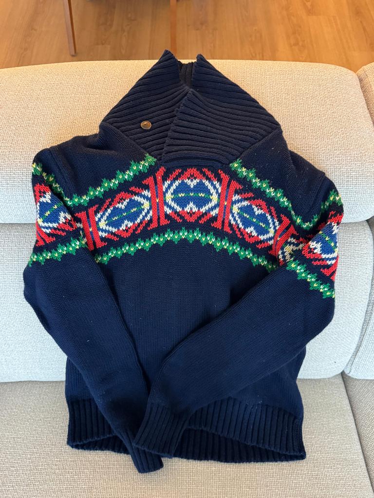 Polo Ralph Lauren Fair Isle Kersttrui S, Ophalen of Verzenden, Gedragen, Maat 46 (S) of kleiner, Blauw