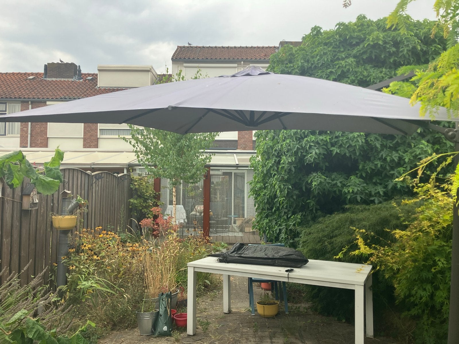 Grote zweefparasol, verstelbaar, 3x3m, incl. hoes, Tuin en Terras, Parasols, Ophalen, 2 tot 3 meter, Zweefparasol, Verstelbaar
