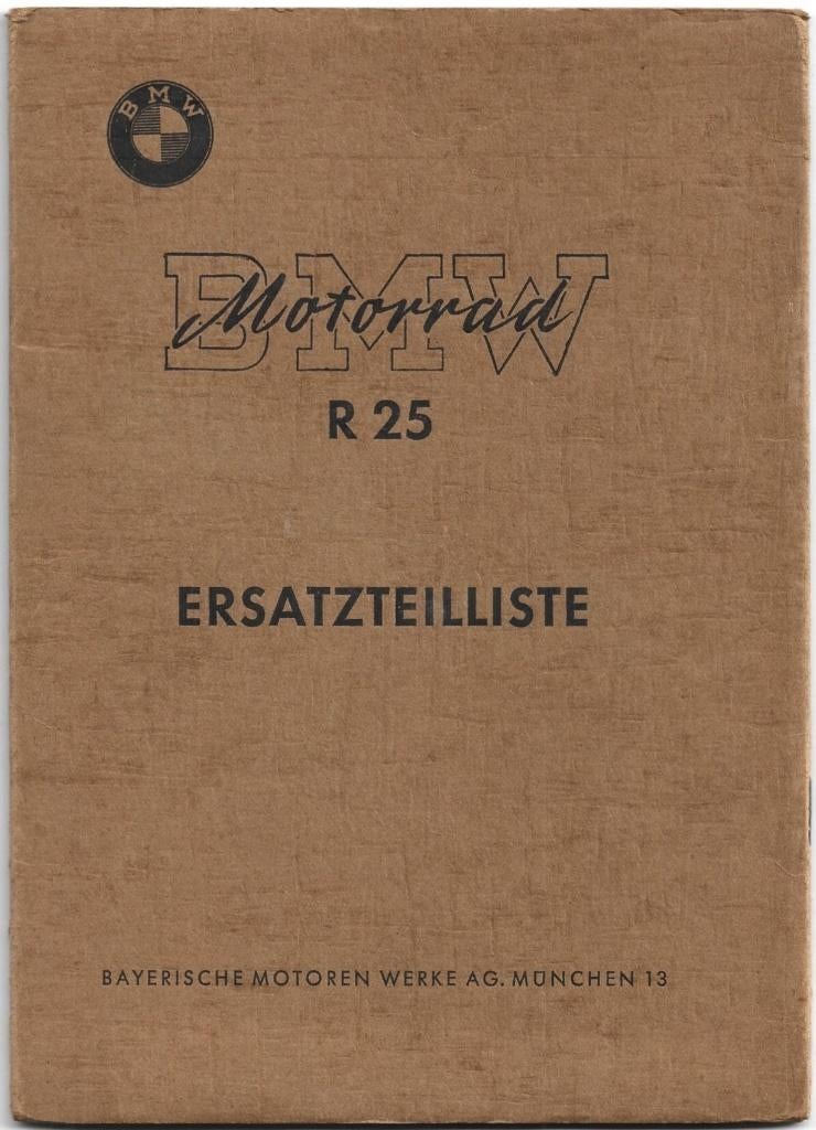 BMW R25 Ersatzteilliste onderdelenboek 1950 (054v), Motoren, Verzenden, BMW