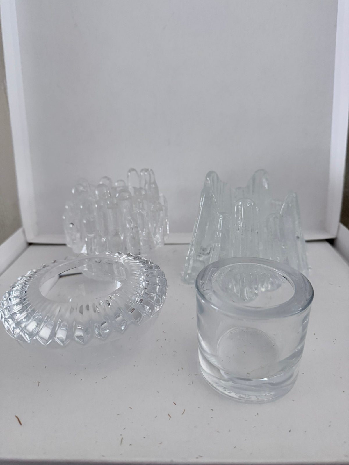 Set van 4 glazen Scandinavische sfeerlichten, Ophalen of Verzenden, Kandelaar, Glas