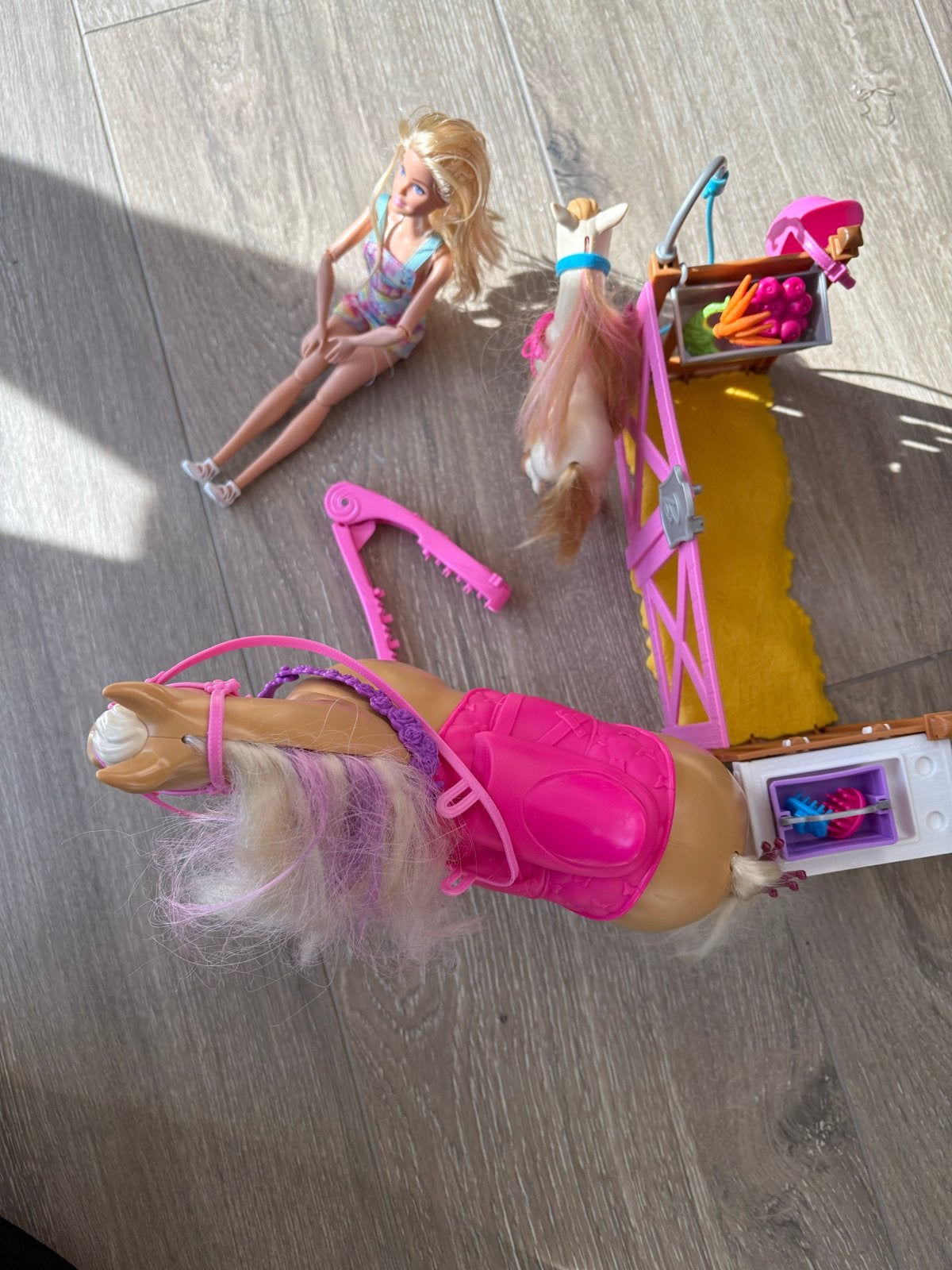 Barbie met paarden en accessoires, Ophalen, Zo goed als nieuw, Barbie