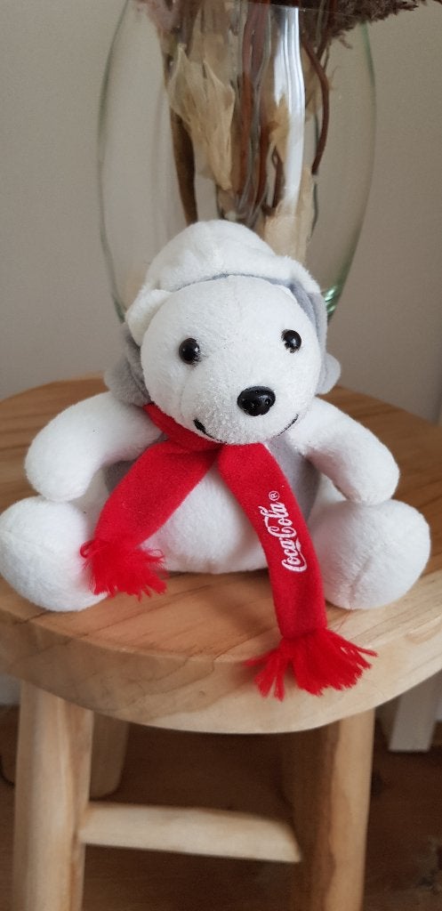 Coca Cola ijsbeertje met husky muts , Ophalen of Verzenden, Zo goed als nieuw, Overige typen