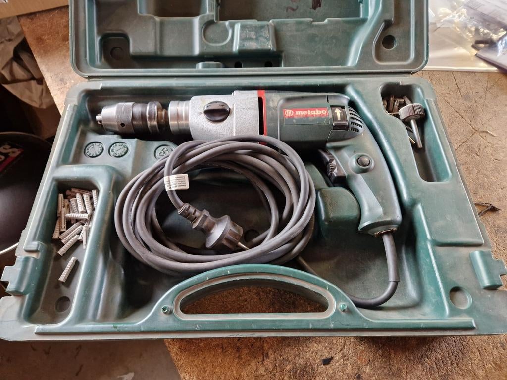 Metabo SBE660 boormachine met snelspan kop, Ophalen of Verzenden, Gebruikt, Boormachine