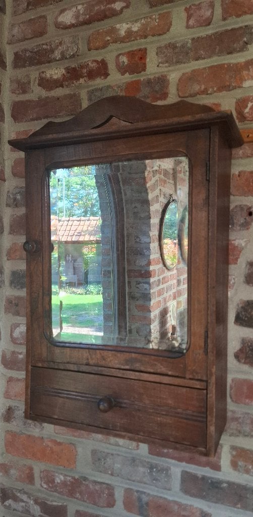 Oud medicijnkastje/scheerkastje/toiletkastje/spiegelkastje, Antiek en Kunst, Ophalen of Verzenden
