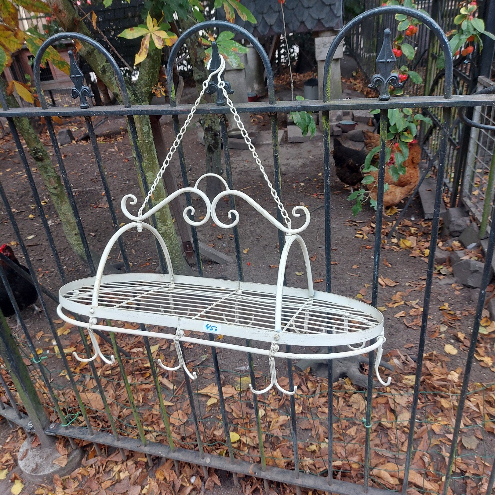 ovaal wildrek 16 haken smeedijzer wildhaak keuken potten, Antiek en Kunst, Ophalen of Verzenden