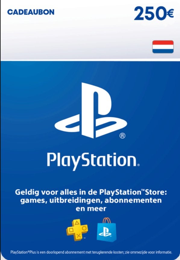 Playstation store tegoed kaart van €250, Tickets en Kaartjes, Kortingen en Cadeaubonnen, Eén persoon, Overige typen, Cadeaubon