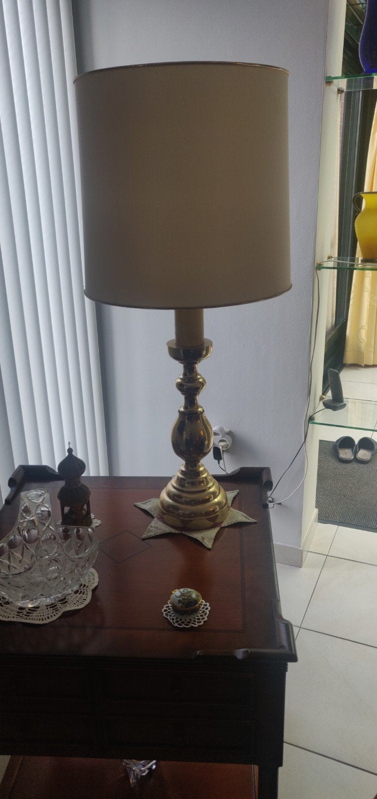 Te koop prachtige messing schemerlamp met kap!, Ophalen of Verzenden, Zo goed als nieuw