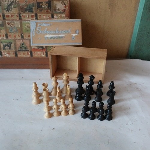Schaakstukken schaakset B hout Staunton Homas origineel, Ophalen of Verzenden, Gebruikt, Homas