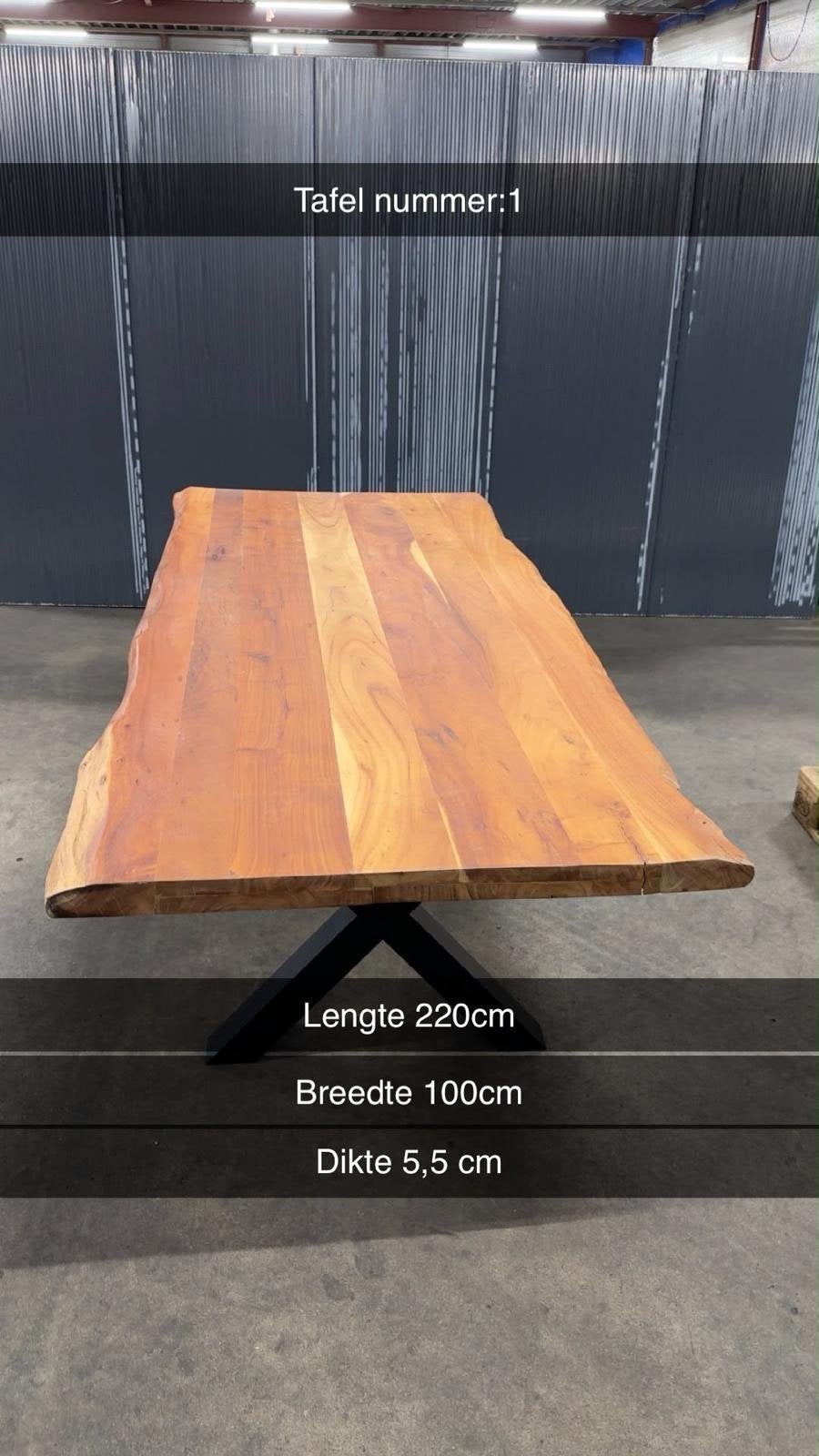Eettafel met poten nieuw 220cm ! 5 keuze poten, Ophalen of Verzenden, Zo goed als nieuw, Rechthoekig, 50 tot 100 cm