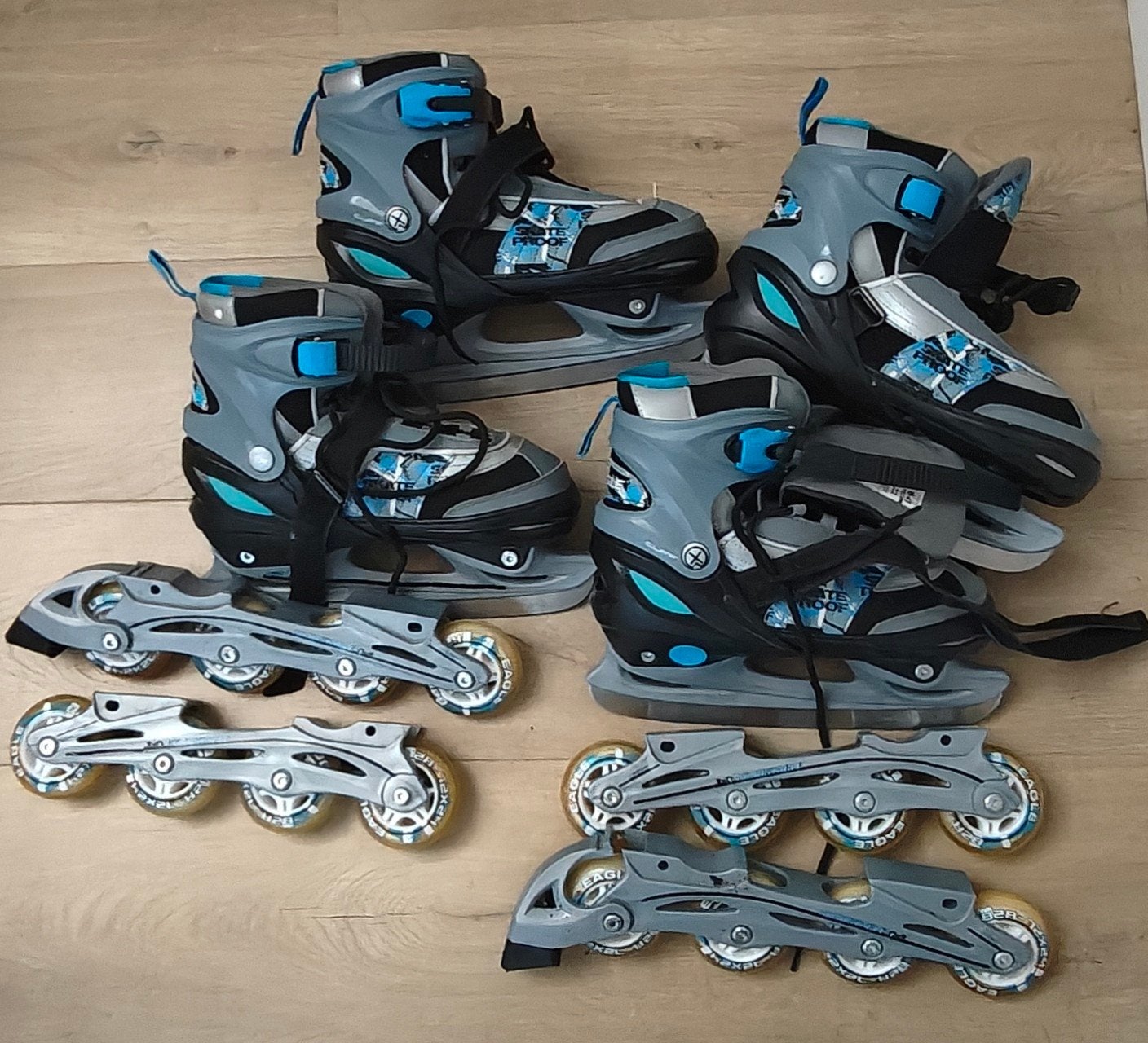 2 paar verstelbare skeelers/schaatsen mt 38-41, Overige merken, Ophalen of Verzenden, Inline skates 4 wielen, Verstelbaar