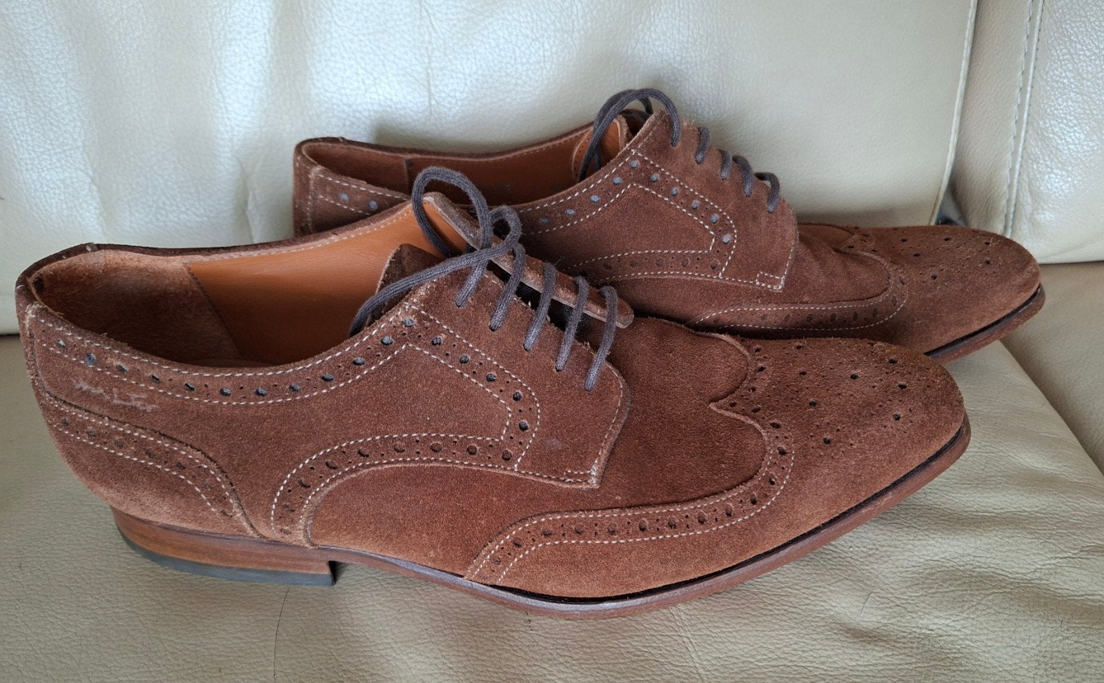 Stijlvolle Van Lier Superior Suede Brogues maat 41, Ophalen of Verzenden, Bruin
