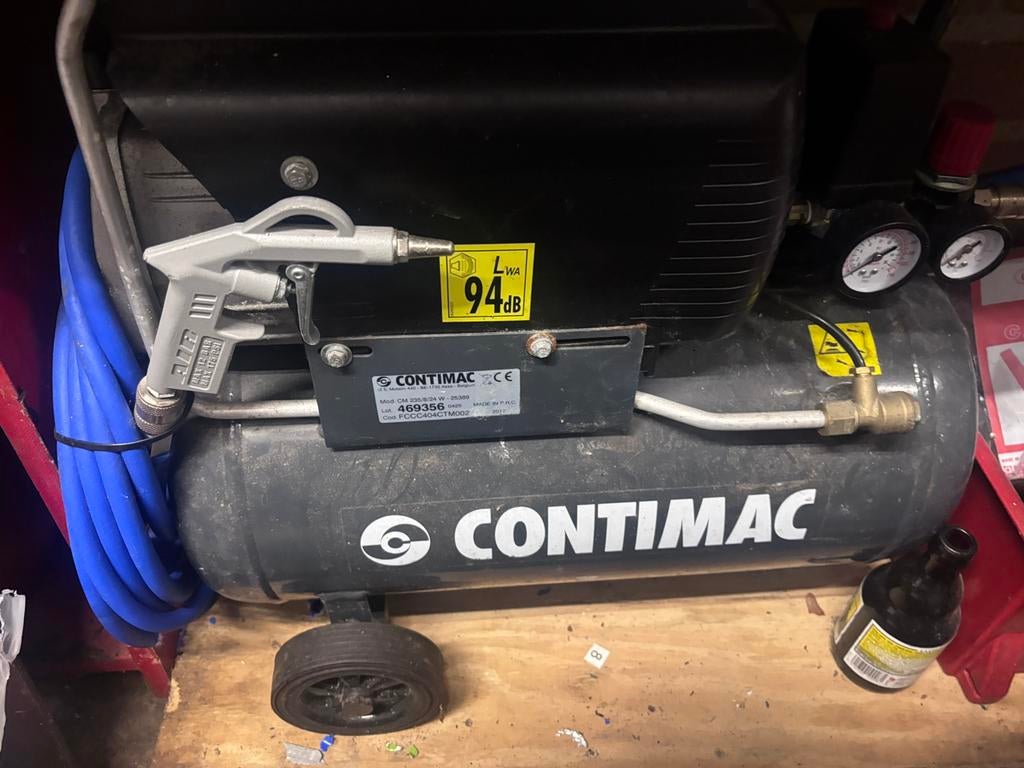 Te koop mobiele compressor contimac, 6 tot 10 bar, Ophalen of Verzenden, Zo goed als nieuw, Minder dan 200 liter/min