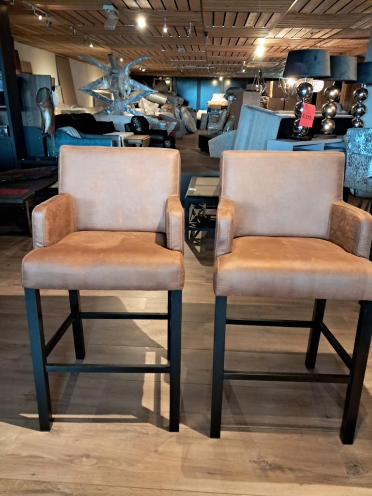 2 lederen barkrukken  VAN €600 VOOR €178, Ophalen, Zo goed als nieuw, 90 cm of meer, Leer
