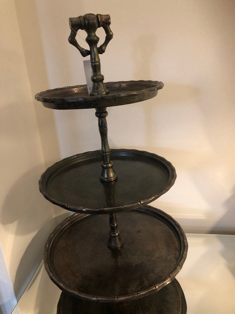 NIEUWE RONDE 3-laags ETAGERE – MASSIEF ALUMINIUM, Etagère, Demontabel, Metaal, Pietseweg 13A Oud Gastel