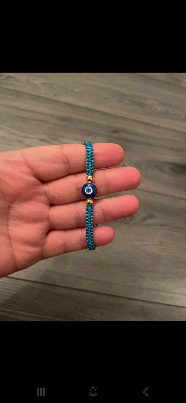 Handgemaakte Blauwe Armband met Boze Oog Kraal, Ophalen, Overige materialen, Blauw, Nieuw