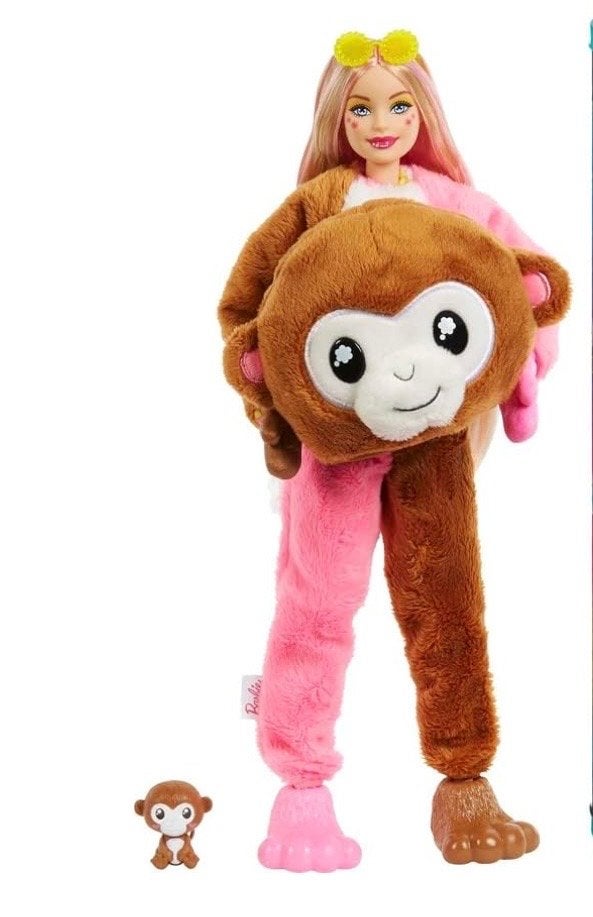 Barbie Cutie Reveal Pop met Aap Kostuum en Accessoires, Ophalen of Verzenden, Gebruikt, Barbie